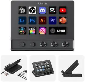 VoltSync D200X Creative Deck Macro Keyboard, 14 LCD Keys & 3 Encoder Knobs, 8-in-1 Hub w 4K HDMI, 3.5mm Audio, SD/TF Reader, USB 3.2 10Gbps, for Video Editing/Streaming/Smart Home PC, Mac VoltSync D200X Creative Deck Macro Keyboard, 14 LCD Keys & 3 Encoder Knobs, 8-in-1 Hub w 4K HDMI, 3.5mm Audio, SD/TF Reader, USB 3.2 10Gbps, for Video Editing/Streaming/Smart Home PC, Mac