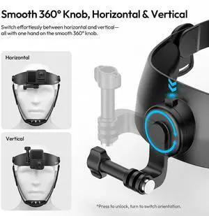 VoltSync Head Strap Mount for Action Camera & Phone, Comfortable POV Head Mount with 360° Rotation, Compatible with Action Camera DJI Osmo Insta360 iPhone - Hands Free Vlogging VoltSync Head Strap Mount for Action Camera & Phone, Comfortable POV Head Mount with 360° Rotation, Compatible with Action Camera DJI Osmo Insta360 iPhone - Hands Free Vlogging