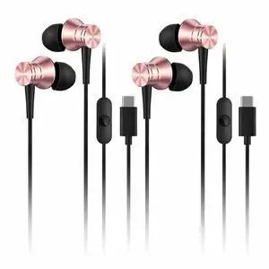 VoltSync 2-Pack Piston-Fit Headphones, USB-C in Ear Ear Buds with Mic, Wired Earbuds, Noise Isolation, Control Button, Comfortable Earphones for iPhone 17/16/15/Samsung/Tablet, Pink VoltSync 2-Pack Piston-Fit Headphones, USB-C in Ear Ear Buds with Mic, Wired Earbuds, Noise Isolation, Control Button, Comfortable Earphones for iPhone 17/16/15/Samsung/Tablet, Pink
