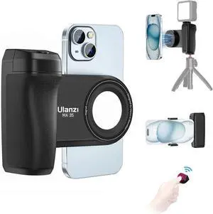 VoltSync Selfie Phone Tripod Mount MA35, 2-in-1 Magnetic & Phone Clip Camera Grip Handle Holder with Detachable Remote Shutter with Cold Shoe Adapter for iPhone 15 16 17 Samsung Video Shooting VoltSync Selfie Phone Tripod Mount MA35, 2-in-1 Magnetic & Phone Clip Camera Grip Handle Holder with Detachable Remote Shutter with Cold Shoe Adapter for iPhone 15 16 17 Samsung Video Shooting