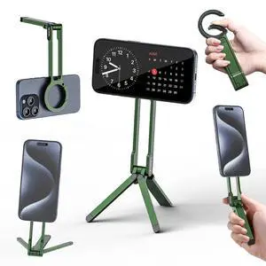 VoltSync MA30 Magnetic Phone Tripod Stand for iPhone - Aluminium Maglock Smartphone Mini Tripod Pocket Cell Phone Stand Strong Magnet Quick Mount Compatible with iPhone 17 16 15 14 13 12 Series, Green VoltSync MA30 Magnetic Phone Tripod Stand for iPhone - Aluminium Maglock Smartphone Mini Tripod Pocket Cell Phone Stand Strong Magnet Quick Mount Compatible with iPhone 17 16 15 14 13 12 Series, Green
