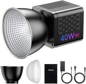 VoltSync 40W Pro RGB Portable LED Video Light w DC Power Adapter, 3400mAh Build-in Battery Metal Mini Adjustable Color Temperature COB Continuous Output Lighting Handheld Spotlight 2500K-6500K for Vid VoltSync 40W Pro RGB Portable LED Video Light w DC Power Adapter, 3400mAh Build-in Battery Metal Mini Adjustable Color Temperature COB Continuous Output Lighting Handheld Spotlight 2500K-6500K for Vid