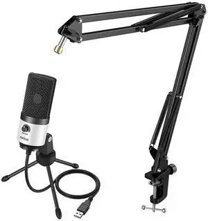 VoltSync Recording Podcast Microphone Kit, Studio Condenser Microphone with Volume Knob, Suspension Boom Scissor Mic Stand Set with 3/8" to 5/8" Adapter for Voice-Over, Vocal, Home Office (K669W+CS1) VoltSync Recording Podcast Microphone Kit, Studio Condenser Microphone with Volume Knob, Suspension Boom Scissor Mic Stand Set with 3/8" to 5/8" Adapter for Voice-Over, Vocal, Home Office (K669W+CS1)