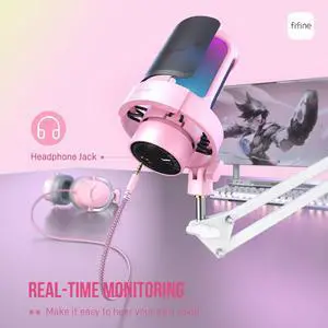 VoltSync USB Condenser Microphone Kit with Gaming Headset Bundle, Streaming RGB Mic with Headphone Jack, Gain Knob, Mute Button, RGB Lighting, Over-Ear Headset Compatible for PS4/PS5/PC (A8T+H9 Pink) VoltSync USB Condenser Microphone Kit with Gaming Headset Bundle, Streaming RGB Mic with Headphone Jack, Gain Knob, Mute Button, RGB Lighting, Over-Ear Headset Compatible for PS4/PS5/PC (A8T+H9 Pink)