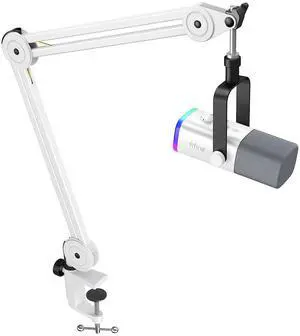 VoltSync Gaming Microphone Pack with Metal Boom Arm Stand, RGB Mic with Gain Knob,Mic Mute,Monitoring Jack, Boom Arm Bundle with Adjustable Range,5/8" Screw for Streaming Podcast Recording (AM8W+BM63W VoltSync Gaming Microphone Pack with Metal Boom Arm Stand, RGB Mic with Gain Knob,Mic Mute,Monitoring Jack, Boom Arm Bundle with Adjustable Range,5/8" Screw for Streaming Podcast Recording (AM8W+BM63W