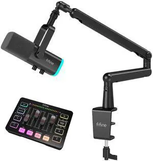 VoltSync Gaming Microphone Kit and Audio Mixer Bundle, PC Dynamic Microphone with XLR Interface, 4-Channel RGB Mixer with 48V Phantom Power, Low Profile Mic Arm for Voice Podcast YouTube-AM8+SC3+BM88 VoltSync Gaming Microphone Kit and Audio Mixer Bundle, PC Dynamic Microphone with XLR Interface, 4-Channel RGB Mixer with 48V Phantom Power, Low Profile Mic Arm for Voice Podcast YouTube-AM8+SC3+BM88