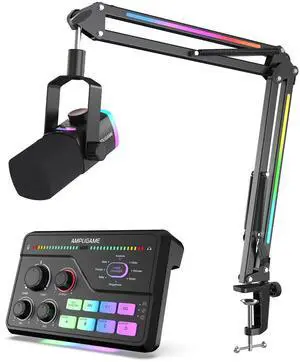 VoltSync Gaming Audio Kit, PC XLR Mic Kit with RGB Boom Arm and 7.1ch Gaming Mixer with Voice Changer, 3 EQ Modes Volume Control for Streaming/Podcast (AM8PROT+SC8) VoltSync Gaming Audio Kit, PC XLR Mic Kit with RGB Boom Arm and 7.1ch Gaming Mixer with Voice Changer, 3 EQ Modes Volume Control for Streaming/Podcast (AM8PROT+SC8)