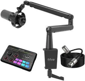 VoltSync All-in-one Audio Set, XLR Podcast Dynamic Microphone with Low Profile Arm Stand, Audio Mixer and, Mic with Metal Boom Arm, Audio Mixer with 48V Phantom Power for Gaming Studio-K688+BM88+SC8+L VoltSync All-in-one Audio Set, XLR Podcast Dynamic Microphone with Low Profile Arm Stand, Audio Mixer and, Mic with Metal Boom Arm, Audio Mixer with 48V Phantom Power for Gaming Studio-K688+BM88+SC8+L