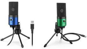 VoltSync Recording Microphone and Gaming Mic, USB PC Computer Microphone with Gain Control for Streaming, Broadcast, Voice Over,YouTube Video, Home Studio, Plug & Play-Blue/Green (K669L+K669G) VoltSync Recording Microphone and Gaming Mic, USB PC Computer Microphone with Gain Control for Streaming, Broadcast, Voice Over,YouTube Video, Home Studio, Plug & Play-Blue/Green (K669L+K669G)