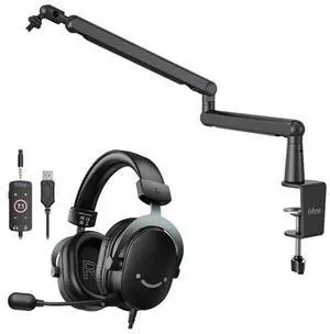 VoltSync Microphone Boom Arm & Wired Gaming Headset Set, Low Profile Adjustable Mic Arm Stand with Desk Mount & 7.1 Surround Sound Over-Ear USB Headphones for Podcast Streaming Gaming PC -BM88+H9 VoltSync Microphone Boom Arm & Wired Gaming Headset Set, Low Profile Adjustable Mic Arm Stand with Desk Mount & 7.1 Surround Sound Over-Ear USB Headphones for Podcast Streaming Gaming PC -BM88+H9