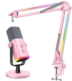 VoltSync Gaming Streaming Bundle, XLR/USB Dynamic RGB Microphone & RGB Mic Arm, PC Mic with Mute Button, Adjustable Desk Mount Mic Stand for Podcast, YouTube -AM8P+BM38P VoltSync Gaming Streaming Bundle, XLR/USB Dynamic RGB Microphone & RGB Mic Arm, PC Mic with Mute Button, Adjustable Desk Mount Mic Stand for Podcast, YouTube -AM8P+BM38P