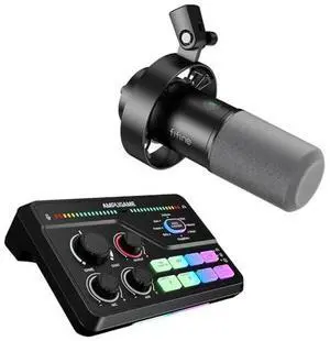 VoltSync XLR/USB Podcast Microphone with Audio Mixer Set, Studio Recording PC Mic with XLR Mixer Bundle, 7.1 Surround Sound, Headphone Monitoring, Voice Changer for Gaming (K688+SC8) VoltSync XLR/USB Podcast Microphone with Audio Mixer Set, Studio Recording PC Mic with XLR Mixer Bundle, 7.1 Surround Sound, Headphone Monitoring, Voice Changer for Gaming (K688+SC8)