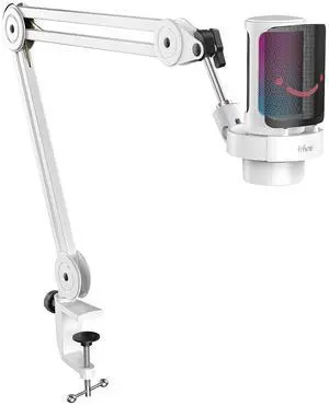 VoltSync Gaming USB Microphone with Metal Boom Arm Bundle, PC Computer Streaming Mic with Mute, RGB, Gain Knob, Microphone Arm Stand with Desk Clamp Kit for Recording/Podcast (A8+BM63 White) VoltSync Gaming USB Microphone with Metal Boom Arm Bundle, PC Computer Streaming Mic with Mute, RGB, Gain Knob, Microphone Arm Stand with Desk Clamp Kit for Recording/Podcast (A8+BM63 White)