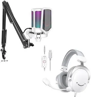 VoltSync Streaming USB Microphone Kit and PC Gaming Headset,Condenser RGB Mic Set on PS4/PS5,Plug and Play for Music Recording,Gaming,Over-Ear Wired Headphones for Computer,Controller,Xbox(A6TW+H9W) VoltSync Streaming USB Microphone Kit and PC Gaming Headset,Condenser RGB Mic Set on PS4/PS5,Plug and Play for Music Recording,Gaming,Over-Ear Wired Headphones for Computer,Controller,Xbox(A6TW+H9W)