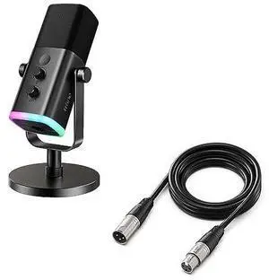 VoltSync XLR/USB Dynamic Microphone and XLR Cable Set,PC Computer Gaming Streaming Mic with RGB Light,9.8ft Cable with Balanced 3 PIN, Male to Female Cord,Compatible with Audio Mixer (AM8+L9) VoltSync XLR/USB Dynamic Microphone and XLR Cable Set,PC Computer Gaming Streaming Mic with RGB Light,9.8ft Cable with Balanced 3 PIN, Male to Female Cord,Compatible with Audio Mixer (AM8+L9)