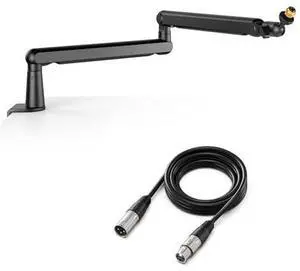 VoltSync Microphone Boom Arm, Low Profile Arm Stand with XLR Cable Bundle, 10feet Recording Mic Audio Cord, Cable Management, Desk Mount Clamp, Screw Adapter, for Gaming, Streaming, Podcast (BM88+L9) VoltSync Microphone Boom Arm, Low Profile Arm Stand with XLR Cable Bundle, 10feet Recording Mic Audio Cord, Cable Management, Desk Mount Clamp, Screw Adapter, for Gaming, Streaming, Podcast (BM88+L9)