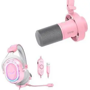 VoltSync Studio XLR/USB Microphone with Gaming Headset Kit, Recording Mic with Tap-to-Mute, Volume Knobs, Headphone Jack for Podcast, Wired Over-Ear Headset Compatible with PS4/PS5/PC-K688P+H13P VoltSync Studio XLR/USB Microphone with Gaming Headset Kit, Recording Mic with Tap-to-Mute, Volume Knobs, Headphone Jack for Podcast, Wired Over-Ear Headset Compatible with PS4/PS5/PC-K688P+H13P
