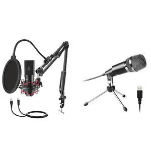 VoltSync Computer Mic and USB Microphone, Gaming Microphone Set with Boom Arm Stand,Pop Filter,PC Condenser Microphone for Streaming Podcast,Home Studio,Skype,Recordings for YouTube,Games (T732+K668) VoltSync Computer Mic and USB Microphone, Gaming Microphone Set with Boom Arm Stand,Pop Filter,PC Condenser Microphone for Streaming Podcast,Home Studio,Skype,Recordings for YouTube,Games (T732+K668)