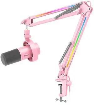 VoltSync Pink Podcast Microphone and RGB Mic Arm Bundle, XLR/USB Studio Dynamic Mic with Mute Button & Gain, RGB Adjustable Scissor Mic Stand with 3/8"-5/8" Adapter for Streaming, Gaming-K688P+BM38P VoltSync Pink Podcast Microphone and RGB Mic Arm Bundle, XLR/USB Studio Dynamic Mic with Mute Button & Gain, RGB Adjustable Scissor Mic Stand with 3/8"-5/8" Adapter for Streaming, Gaming-K688P+BM38P
