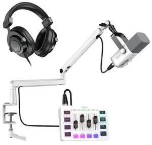VoltSync Gaming Streaming Kit, XLR Dynamic Microphone with Heavy Duty Boom Arm, Game Mixer, Headphones Studio for Recording Vocal Voice-Over VoltSync Gaming Streaming Kit, XLR Dynamic Microphone with Heavy Duty Boom Arm, Game Mixer, Headphones Studio for Recording Vocal Voice-Over