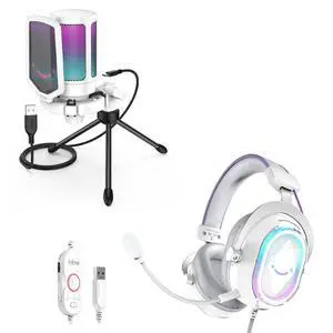 VoltSync Gaming USB Microphone with Over-Ear Headset Kit, RGB Condenser Microphone with Tap-to-Mute, Gain Knob for Streaming Chat, Soft Ear Pads Headphone with 7.1 Surround Sound, Control Box-A6VW+H13 VoltSync Gaming USB Microphone with Over-Ear Headset Kit, RGB Condenser Microphone with Tap-to-Mute, Gain Knob for Streaming Chat, Soft Ear Pads Headphone with 7.1 Surround Sound, Control Box-A6VW+H13