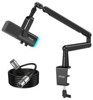 VoltSync Gaming Microphone with XLR Cable and Low Profile Arm Bundle, XLR Dynamic Mic with Quick Mute, RGB Light, 9.8ft Balanced Male to Female Cable,Adjustable Boom Arm Kit for Streaming-AM8+BM88+L9 VoltSync Gaming Microphone with XLR Cable and Low Profile Arm Bundle, XLR Dynamic Mic with Quick Mute, RGB Light, 9.8ft Balanced Male to Female Cable,Adjustable Boom Arm Kit for Streaming-AM8+BM88+L9