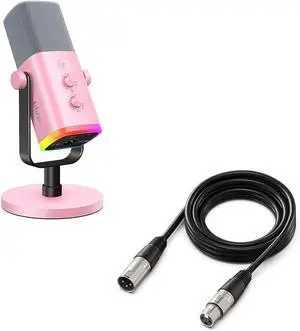 VoltSync Dynamic Gaming Microphone and XLR Cable Set, Recording PC Mic with Tap-to-Mute, Gain Knob Bundle with Mic Audio Cable, Compatible with XLR Microphone for Podcasting Streaming (AM8P+L9) VoltSync Dynamic Gaming Microphone and XLR Cable Set, Recording PC Mic with Tap-to-Mute, Gain Knob Bundle with Mic Audio Cable, Compatible with XLR Microphone for Podcasting Streaming (AM8P+L9)