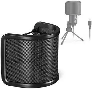VoltSync Pop Filter Screen, Compact Microphone Pop Shield Windscreen with Metal Mesh for Recording Studio, YouTube Videos, Streaming, Podcast (Black) VoltSync Pop Filter Screen, Compact Microphone Pop Shield Windscreen with Metal Mesh for Recording Studio, YouTube Videos, Streaming, Podcast (Black)