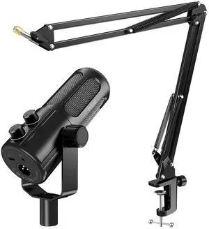 VoltSync XLR/USB Dynamic Microphone Kit with Boom Arm, Studio PC Mic with Monitoring, Headphones Jack, Mute Button, Metal Microphone Arm Stand with 3/8 to 5/8 Screw Adapter for Recording-Tank6+CS1 VoltSync XLR/USB Dynamic Microphone Kit with Boom Arm, Studio PC Mic with Monitoring, Headphones Jack, Mute Button, Metal Microphone Arm Stand with 3/8 to 5/8 Screw Adapter for Recording-Tank6+CS1