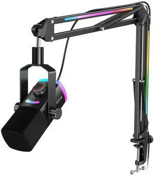 VoltSync Gaming Microphone Kit, XLR/USB Dynamic PC Microphone with Boom Arm for Podcast Recording, RGB Streaming Mic Set, Tap-to-Mute, Mix Control, Headphone Jack-AmpliGame AM8PROT VoltSync Gaming Microphone Kit, XLR/USB Dynamic PC Microphone with Boom Arm for Podcast Recording, RGB Streaming Mic Set, Tap-to-Mute, Mix Control, Headphone Jack-AmpliGame AM8PROT