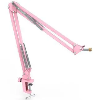 VoltSync Boom Arm Mic Stand, Microphone Arm with Desk Mount for Podcast Streaming Gaming Home Studio, Metal Suspension Scissor Boom Mic Stand-CS1 Pink VoltSync Boom Arm Mic Stand, Microphone Arm with Desk Mount for Podcast Streaming Gaming Home Studio, Metal Suspension Scissor Boom Mic Stand-CS1 Pink
