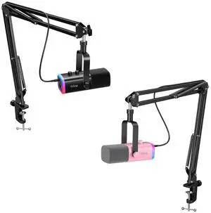 VoltSync Gaming Dynamic Microphone Kit, XLR/USB Streaming Mic Set with RGB Lights, 3.5mm Headphones Jack, Mute for Video Vocal Recording, Compatible with PS4/PS5, PC, Audio Mixer (AM8T Black+Pink) VoltSync Gaming Dynamic Microphone Kit, XLR/USB Streaming Mic Set with RGB Lights, 3.5mm Headphones Jack, Mute for Video Vocal Recording, Compatible with PS4/PS5, PC, Audio Mixer (AM8T Black+Pink)