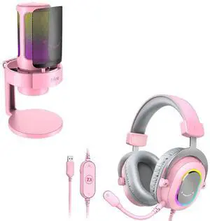 VoltSync USB Streaming Gaming Microphone and Computer RGB Over-Ear Headphones,PC Condenser Desktop Mic,USB Wired Headset with Microphone,7.1 Surround Sound,for PS4/PS5, for Game Voice/Video(A8P+H6P) VoltSync USB Streaming Gaming Microphone and Computer RGB Over-Ear Headphones,PC Condenser Desktop Mic,USB Wired Headset with Microphone,7.1 Surround Sound,for PS4/PS5, for Game Voice/Video(A8P+H6P)