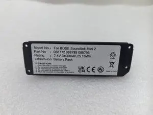 New 7.4V 2230mAh Li-ion Battery for Bose SoundLink Mini 2 II Replaces 088789 088796 088772 Grade A Cells 12 Month Warranty New 7.4V 2230mAh Li-ion Battery for Bose SoundLink Mini 2 II Replaces 088789 088796 088772 Grade A Cells 12 Month Warranty