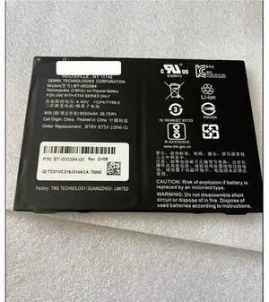 New BT-000394 9550mAh 3.85V Li-Polymer Battery for Zebra ET51 ET56 10" Replaces BTRY-ET5X-10IN6-01 NOT for 8" Grade A Cells 12 Month Warranty New BT-000394 9550mAh 3.85V Li-Polymer Battery for Zebra ET51 ET56 10" Replaces BTRY-ET5X-10IN6-01 NOT for 8" Grade A Cells 12 Month Warranty
