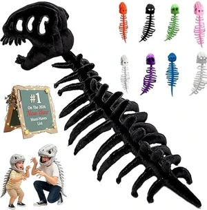 Silly Dino Plush Skeleton, Dinosaur Skeleton Costume 3D Cozy Dinosaur Plush, Huggable Softness Skeleton Costume for Dress Up, Parties Photos (Black, 31 in) Silly Dino Plush Skeleton, Dinosaur Skeleton Costume 3D Cozy Dinosaur Plush, Huggable Softness Skeleton Costume for Dress Up, Parties Photos (Black, 31 in)