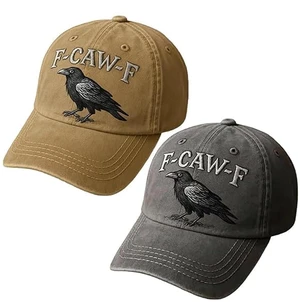 F Caw F Hat, F-Caw-F Hat Fcawf Cawf Bird Cap, Embroidered Adjustable Hats Soft Washed Baseball Caps F Caw F Hat, F-Caw-F Hat Fcawf Cawf Bird Cap, Embroidered Adjustable Hats Soft Washed Baseball Caps