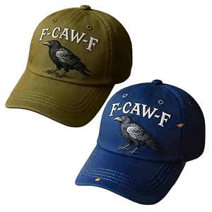 F Caw F Hat, F-Caw-F Hat Fcawf Cawf Bird Cap, Embroidered Adjustable Hats Soft Washed Baseball Caps F Caw F Hat, F-Caw-F Hat Fcawf Cawf Bird Cap, Embroidered Adjustable Hats Soft Washed Baseball Caps