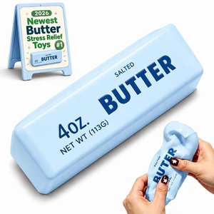 Crunchy Butter Squishy Asmr Bead Filled, Slow Rising Squeeze (Blue Butter) Crunchy Butter Squishy Asmr Bead Filled, Slow Rising Squeeze (Blue Butter)