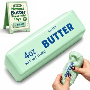 Crunchy Butter Squishy Asmr Bead Filled, Slow Rising Squeeze (Green Butter) Crunchy Butter Squishy Asmr Bead Filled, Slow Rising Squeeze (Green Butter)