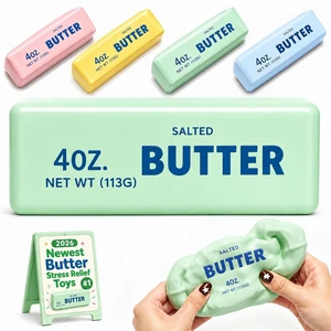 Crunchy Butter Squishy Asmr Bead Filled, Slow Rising Squeeze (Green A) Crunchy Butter Squishy Asmr Bead Filled, Slow Rising Squeeze (Green A)
