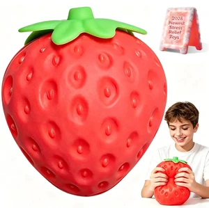 8In Strawberry Squishy, Jumbo Squishy Strawberry Giant Big Realistic Strawberry Moldable Soft Squishys Slow Rising Stress Ball for Anxiety Stress Party Favor for Adults (8IN Strawberry) 8In Strawberry Squishy, Jumbo Squishy Strawberry Giant Big Realistic Strawberry Moldable Soft Squishys Slow Rising Stress Ball for Anxiety Stress Party Favor for Adults (8IN Strawberry)