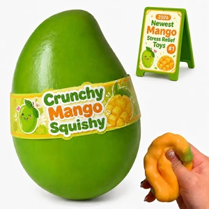 Crunchy Mango Squishy Asmr Bead Filled, Slow Rising Squeeze Mango Crunchy Mango Squishy Asmr Bead Filled, Slow Rising Squeeze Mango