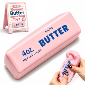 Crunchy Butter Squishy Asmr Bead Filled, Slow Rising Squeeze (Pink Butter) Crunchy Butter Squishy Asmr Bead Filled, Slow Rising Squeeze (Pink Butter)