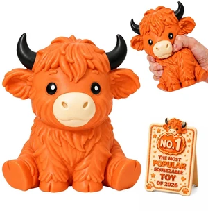 Highland Cow Squishy, 6in Squishy Cow Highland Stress Ball Squishies Highland Cow Squishy, 6in Squishy Cow Highland Stress Ball Squishies