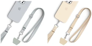 Cell Phone Lanyard Crossbody Silver Grey & Khaki Cell Phone Lanyard Crossbody Silver Grey & Khaki