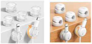 Rotating Cable Clips White & Clear Rotating Cable Clips White & Clear