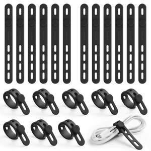 20 Pack Silicone Cable Ties, Reusable Wire Organizer Straps 20 Pack Silicone Cable Ties, Reusable Wire Organizer Straps