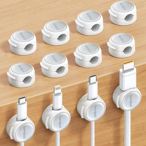 12 Pack Magnetic Cable Clips, Crystal-Clear Cord Organizer 12 Pack Magnetic Cable Clips, Crystal-Clear Cord Organizer