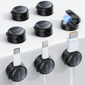 8 Pack Magnetic Cord Organizer, Crystal-Clear Cable Clips 8 Pack Magnetic Cord Organizer, Crystal-Clear Cable Clips